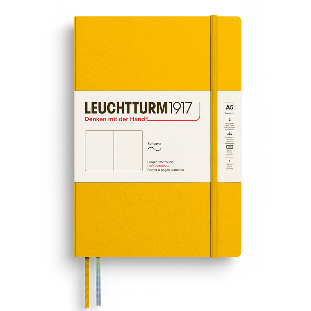 Caiet a5 velin coperta flexibila galben floarea soarelui leuchtturm
