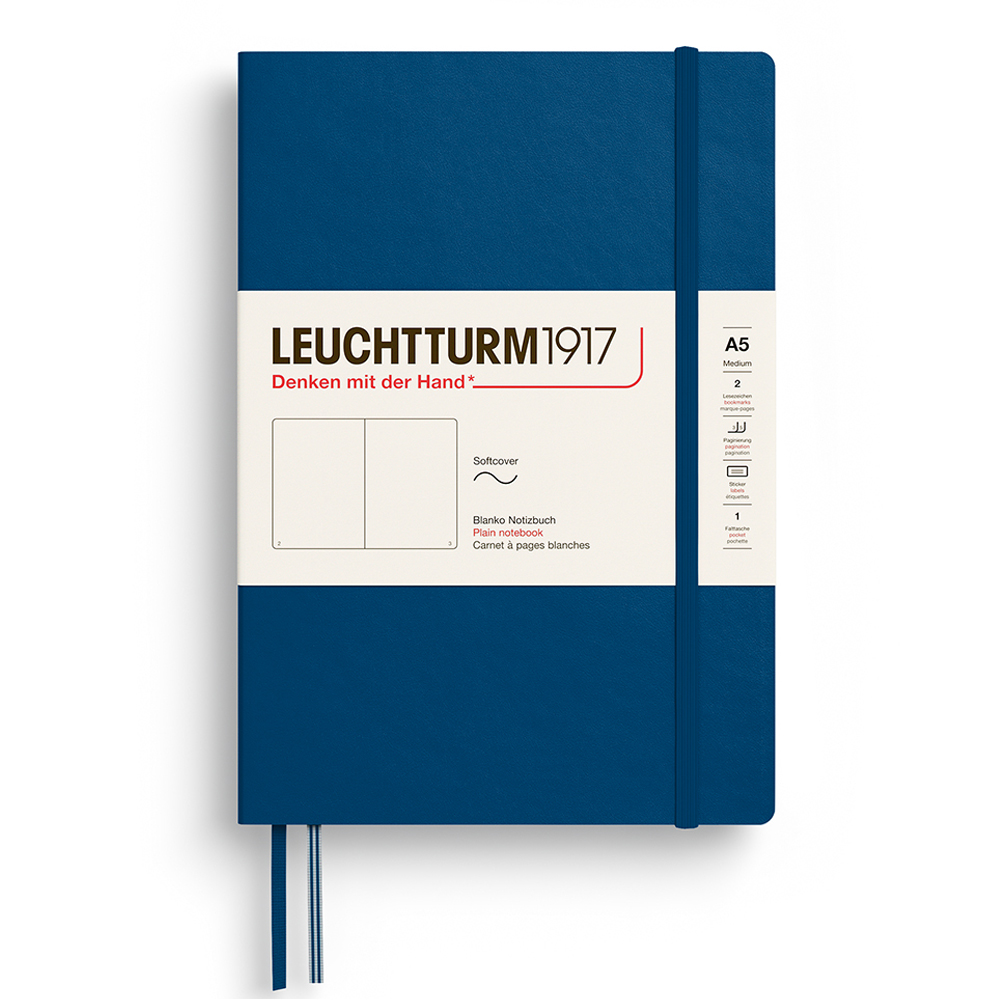 Caiet a5 velin coperta flexibila indigo leuchtturm