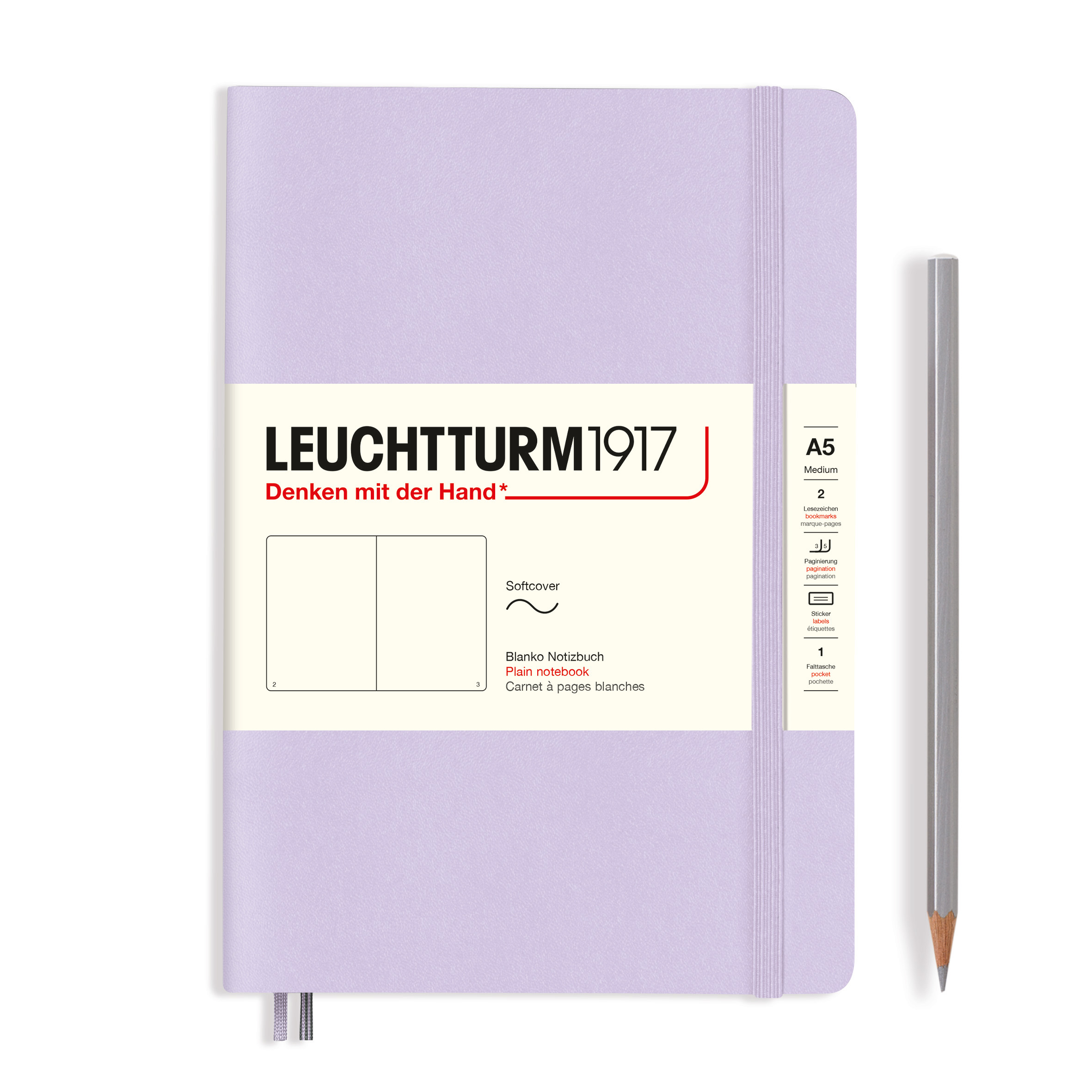 Caiet a5 velin coperta flexibila lila leuchtturm