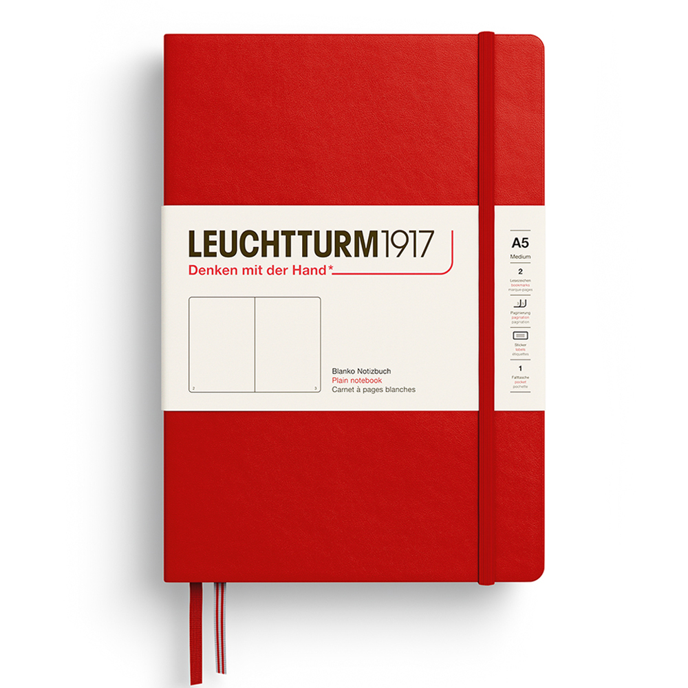 Caiet a5 velin coperta rigida rosu cherry leuchtturm