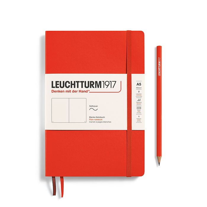 Caiet a5 velin coperta flexibila portocaliu inchis lobster leuchtturm