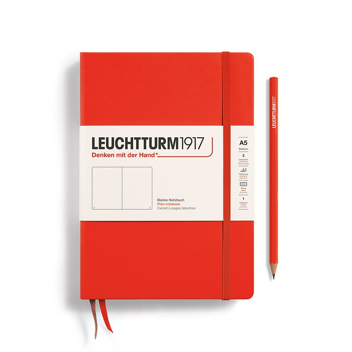 Caiet a5 velin coperta rigida portocaliu inchis lobster leuchtturm