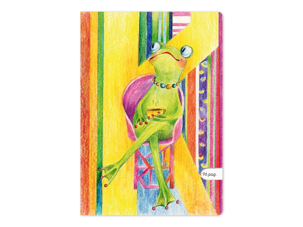 Caiet Aperta, Bonjour Madame Frog, A5, 48 file, 80g, Dictando [0]