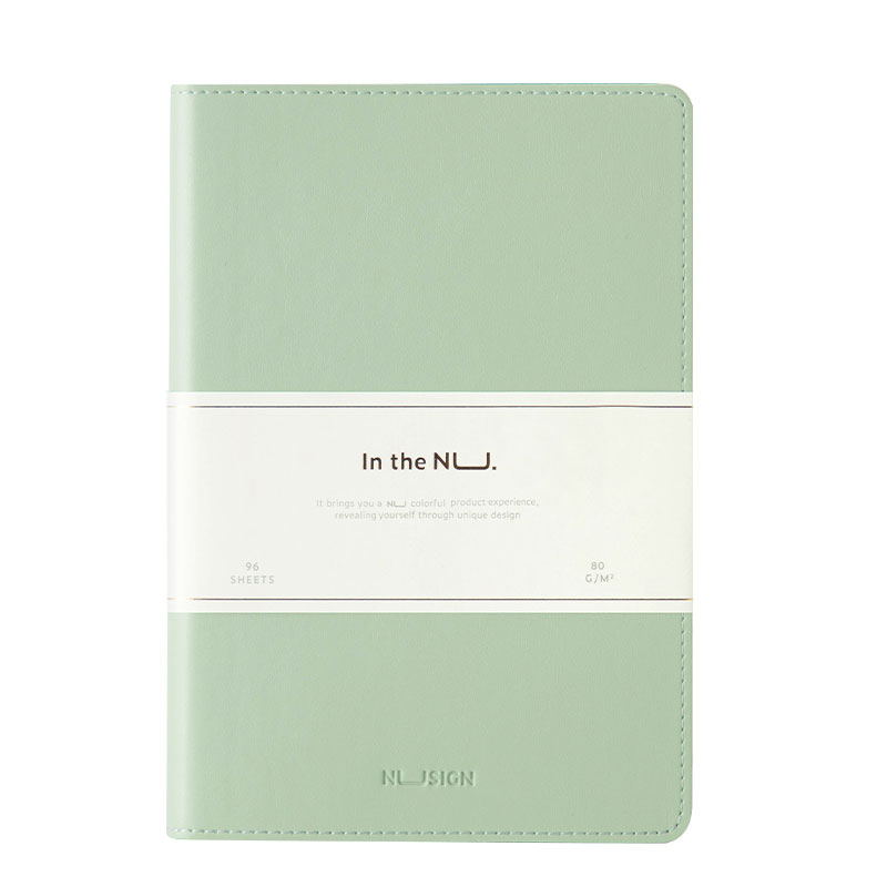 Caiet birou a5 96 file dictando coperta imitatie piele verde nusign deli