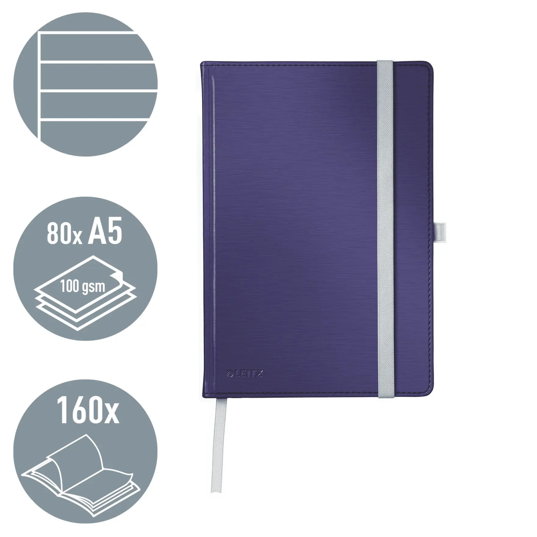 Caiet birou a5 dictando albastru-violet coperta carton style leitz [1]