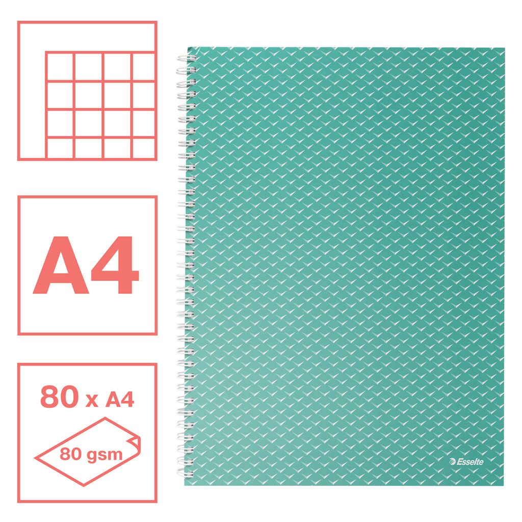 Caiet birou spira a4 80 file aritmetica verde coperta carton colour'breeze esselte [1]