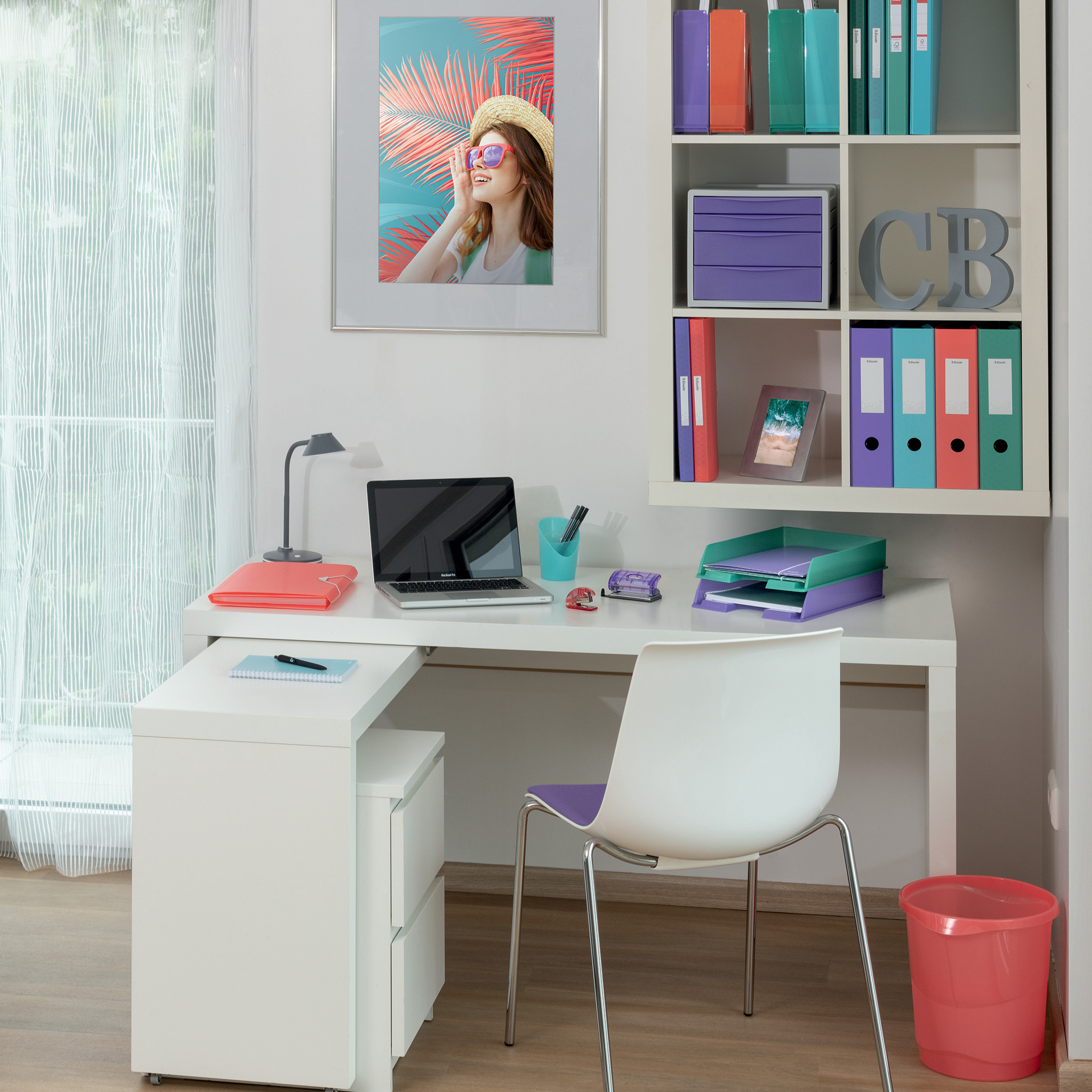 Caiet birou spira a5 80 file aritmetica corai coperta carton colour'breeze esselte [4]
