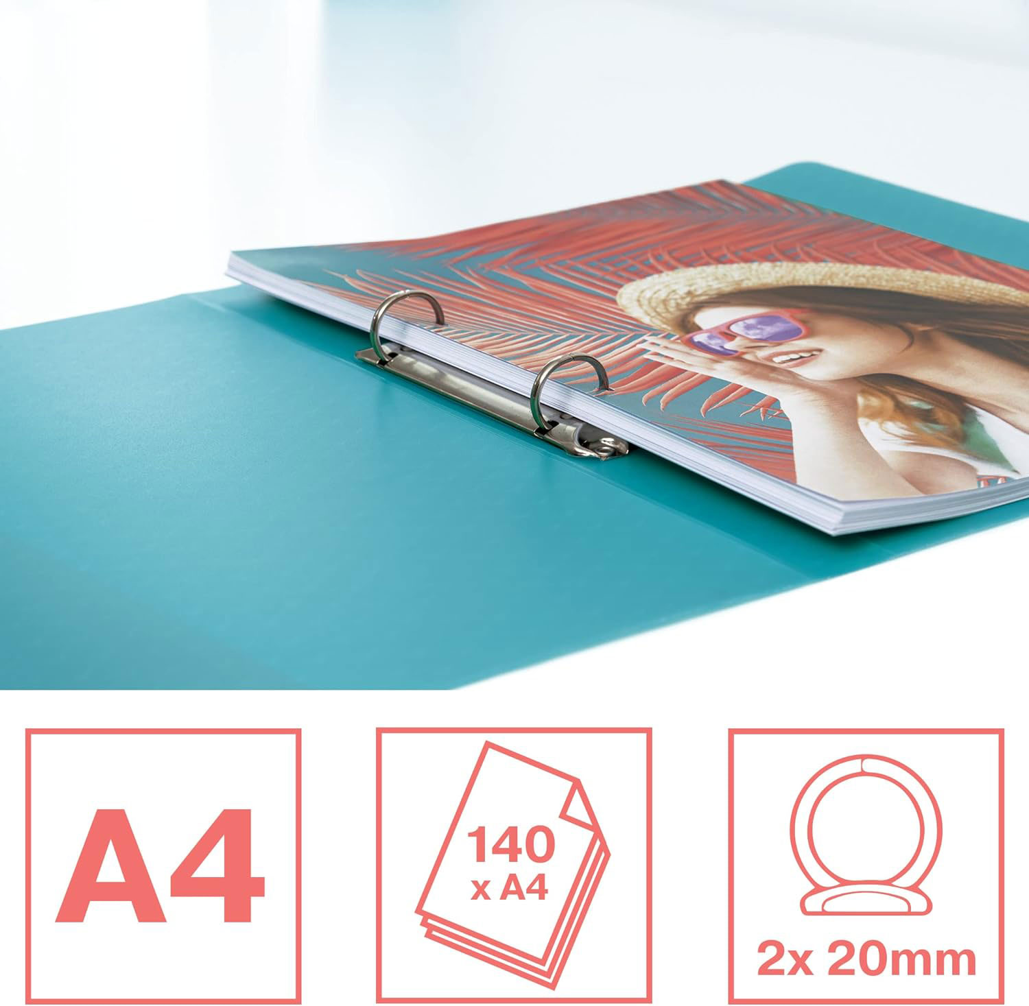 Caiet mecanic a4 2 inele 25mm/32mm coperta flexibila verde colour'breeze esselte [4]