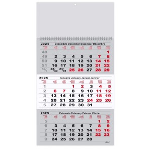 Birotică și Papetărie - Calendar triptic gri