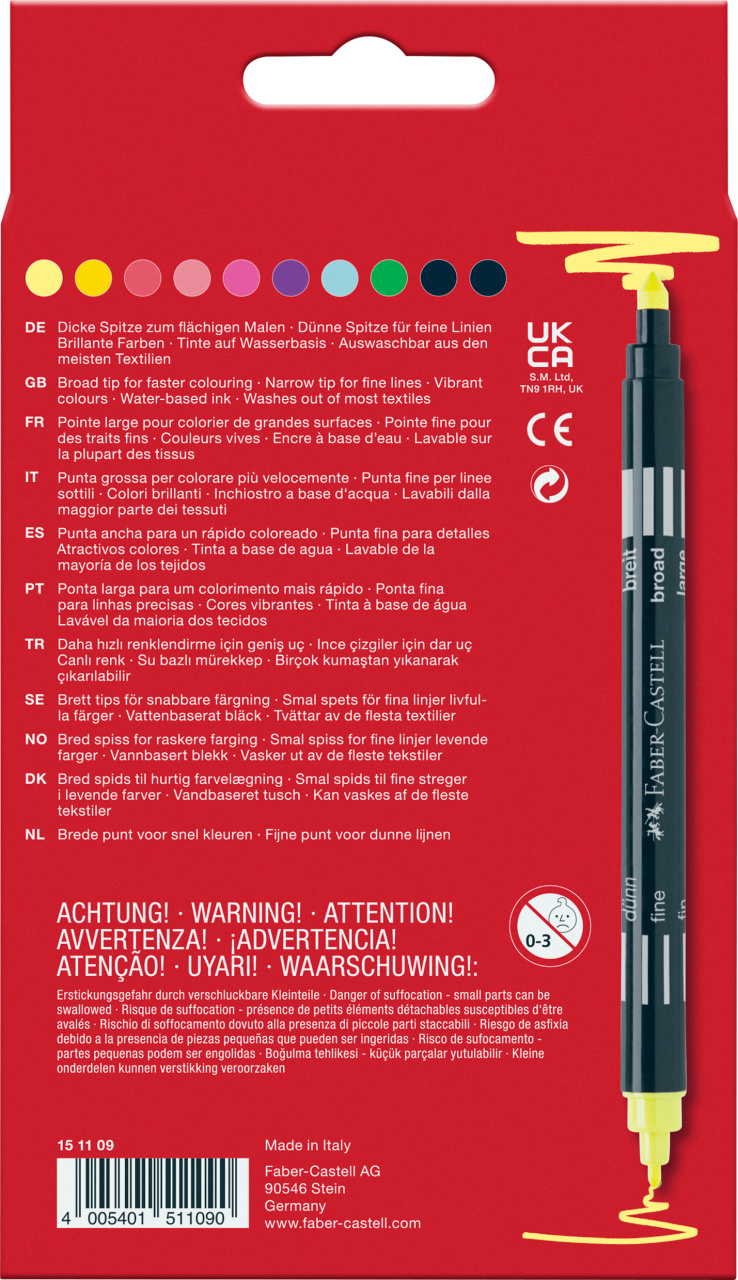 Carioca 10 culori 2 capete culori neon faber-castell [4]