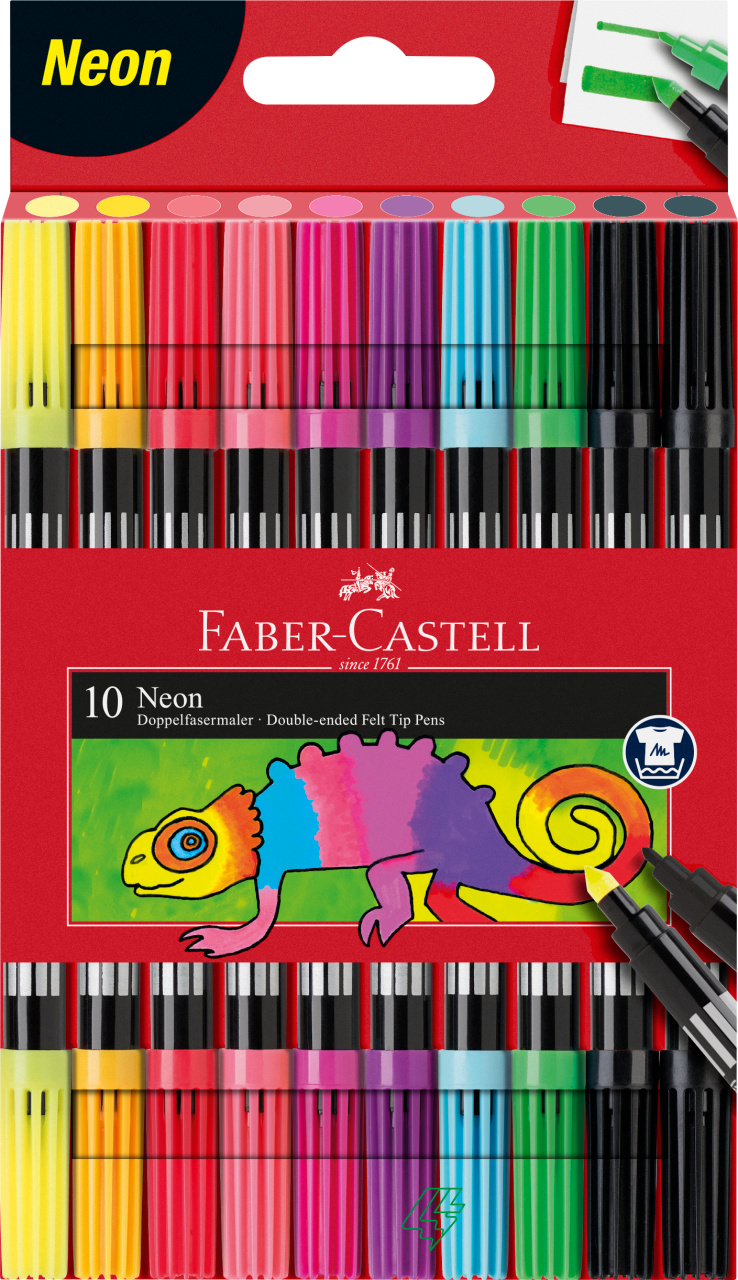 Carioca 10 culori 2 capete culori neon faber-castell