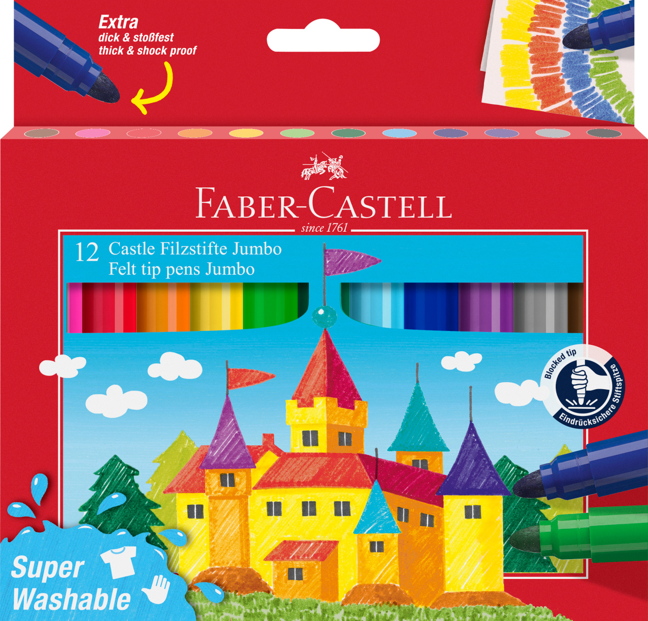 Carioca 12 culori jumbo superwashable faber-castell