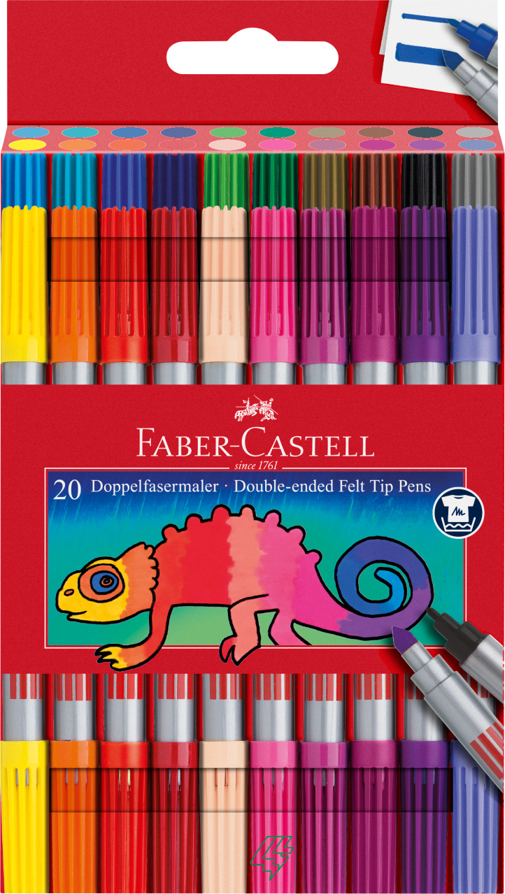 Carioca 20 culori 2 capete faber-castell