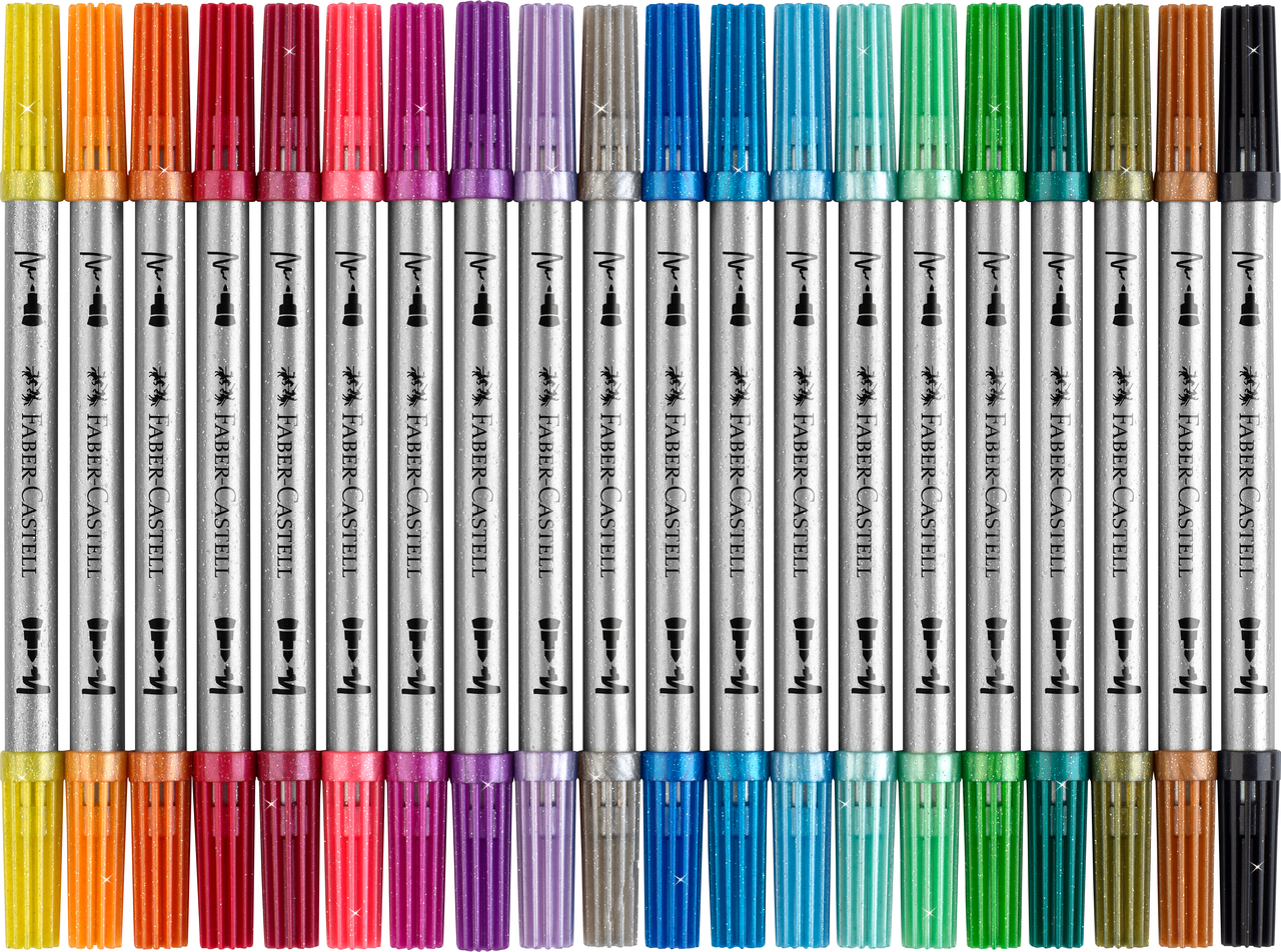 Carioca 20 culori glitter 2 capete faber-castell [2]