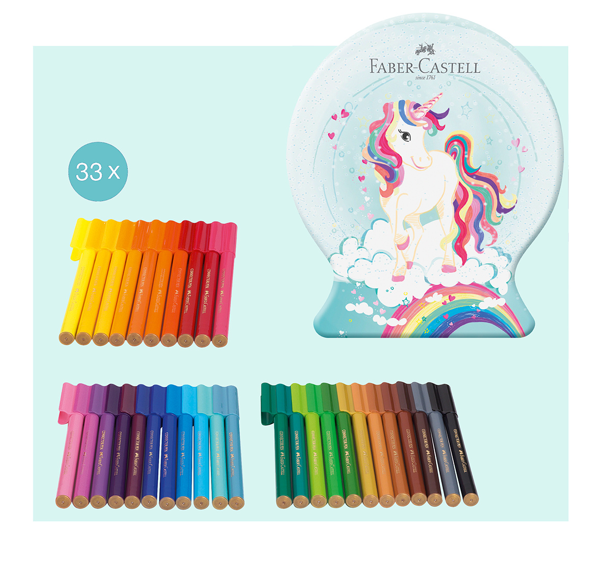 Carioca 33 culori unicorni 2023 connector faber-castell [1]