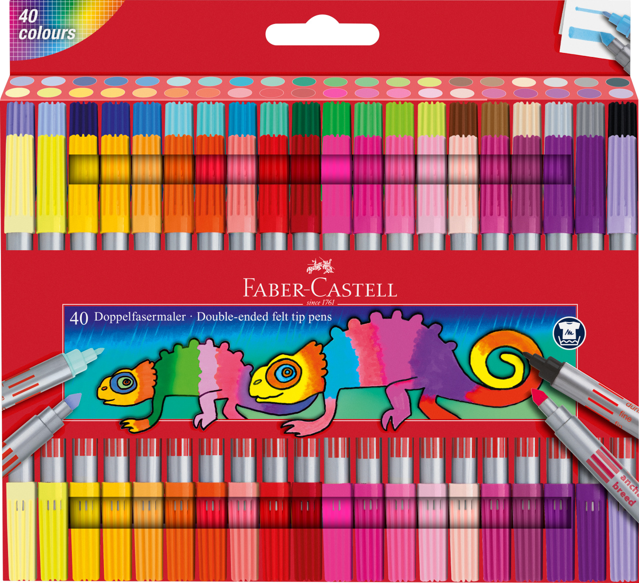 Carioca 40 culori 2 capete faber-castell