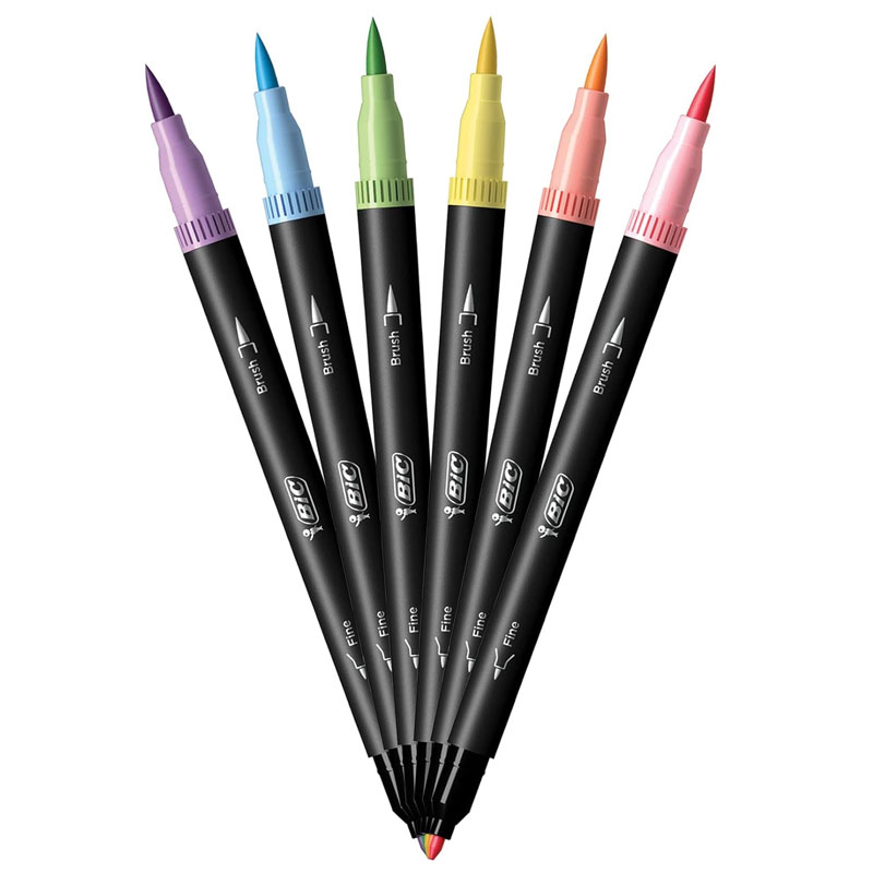 Carioca 6 culori 2 capete intensity pastel bic [1]