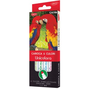 Rechizite Școlare - Carioca 6c varf conic unicolora daco ca106 24 buc