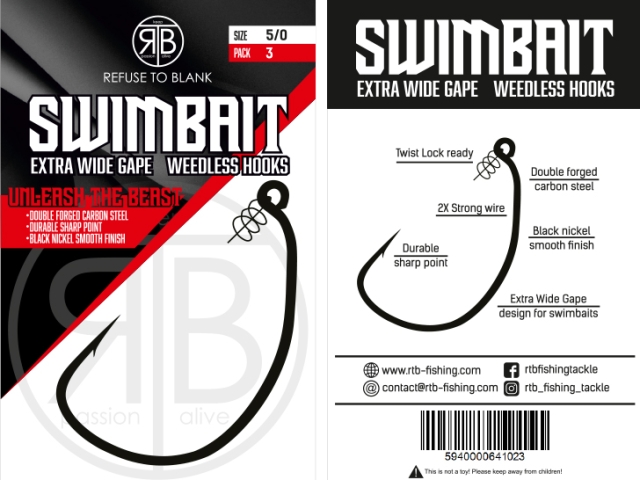 Carlige RTB EWG Swimbait Hooks 5/0 [5]