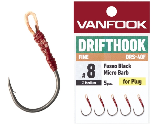 Carlige Vanfook DRS-40F Drifthook Fine Wire Fusso Black Hooks #12 [2]