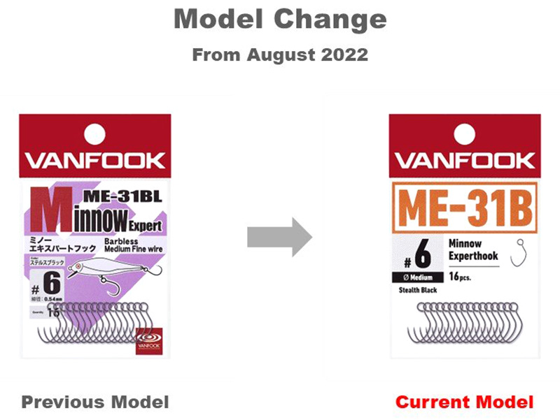 Carlige Vanfook ME-31B Minnow Experthook Medium Wire Barbless #8 [2]