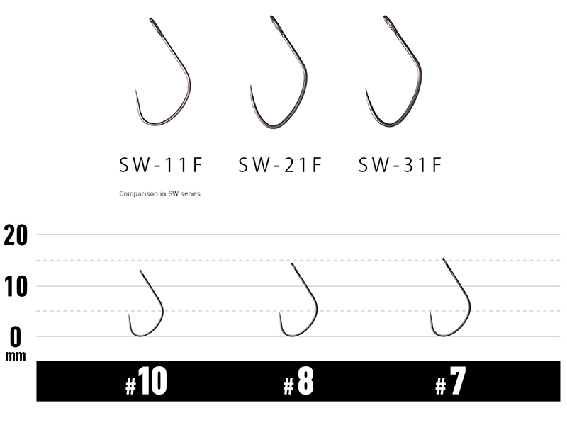 Carlige Vanfook SW-11F Wide Gape Super Fine Wire Hooks #8 [3]