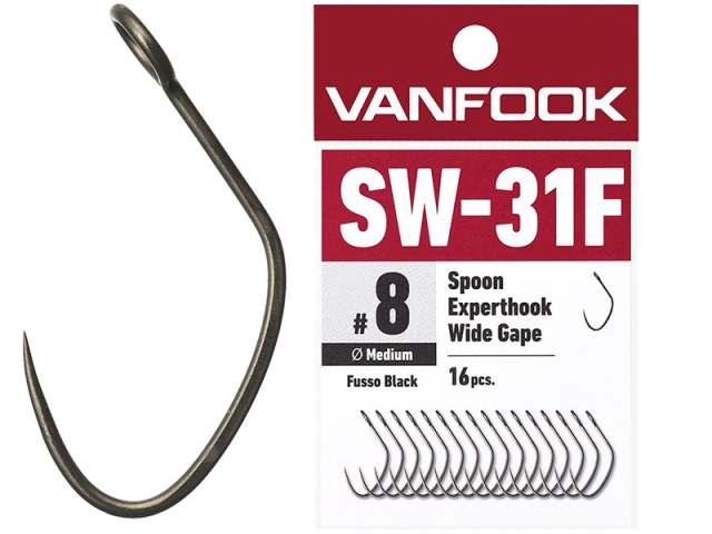 Carlige Vanfook SW-31F Spoon Experthook Wide Gape Medium Wire #6 - 16pcs [3]
