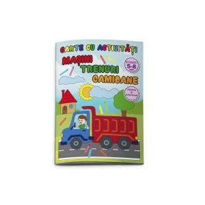 Cărți Educative, Activități - Carte colorat si activitati masini trenuri camioane 771197