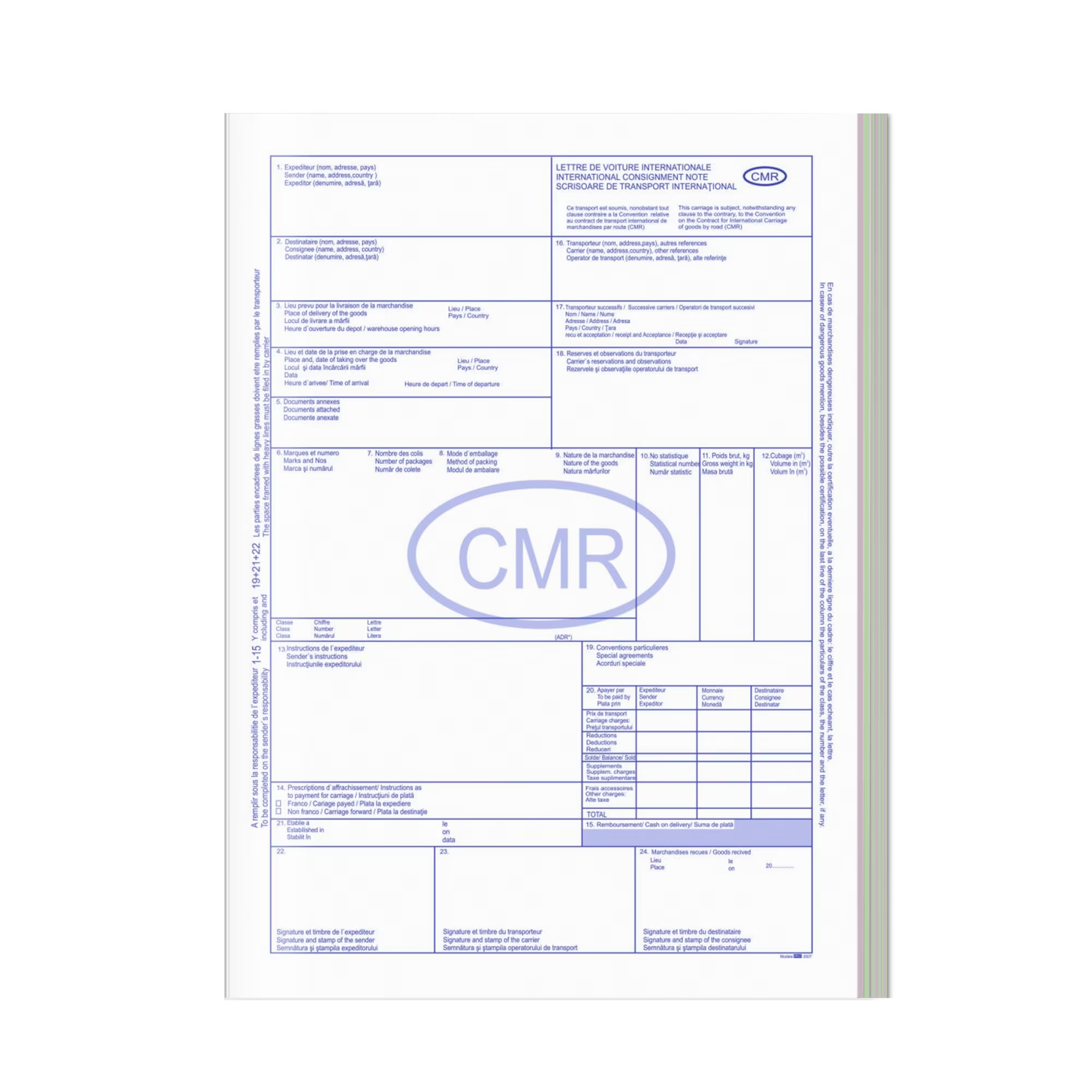 Registre și cuburi de hârtie - Cmr transport marfa in trafic international 5 ex