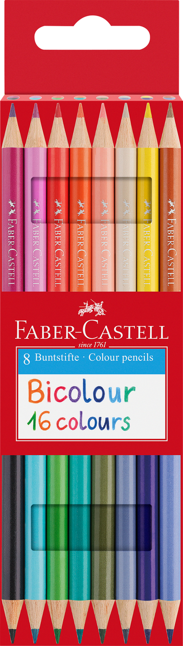 Creioane Colorate si Cerate pentru Copii - Creioane colorate bicolore 8*2 faber-castell