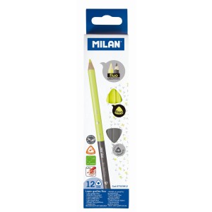 Rechizite Școlare - Creion bicolor grafit/evidentiator milan 07323812 12 buc