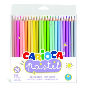 Art & Craft si Artizanat - Creion color 24 culori pastel carioca 43310