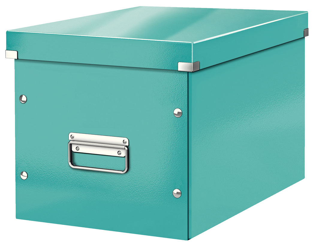 Arhivare - Cutie click&store mare cub turcoaz leitz