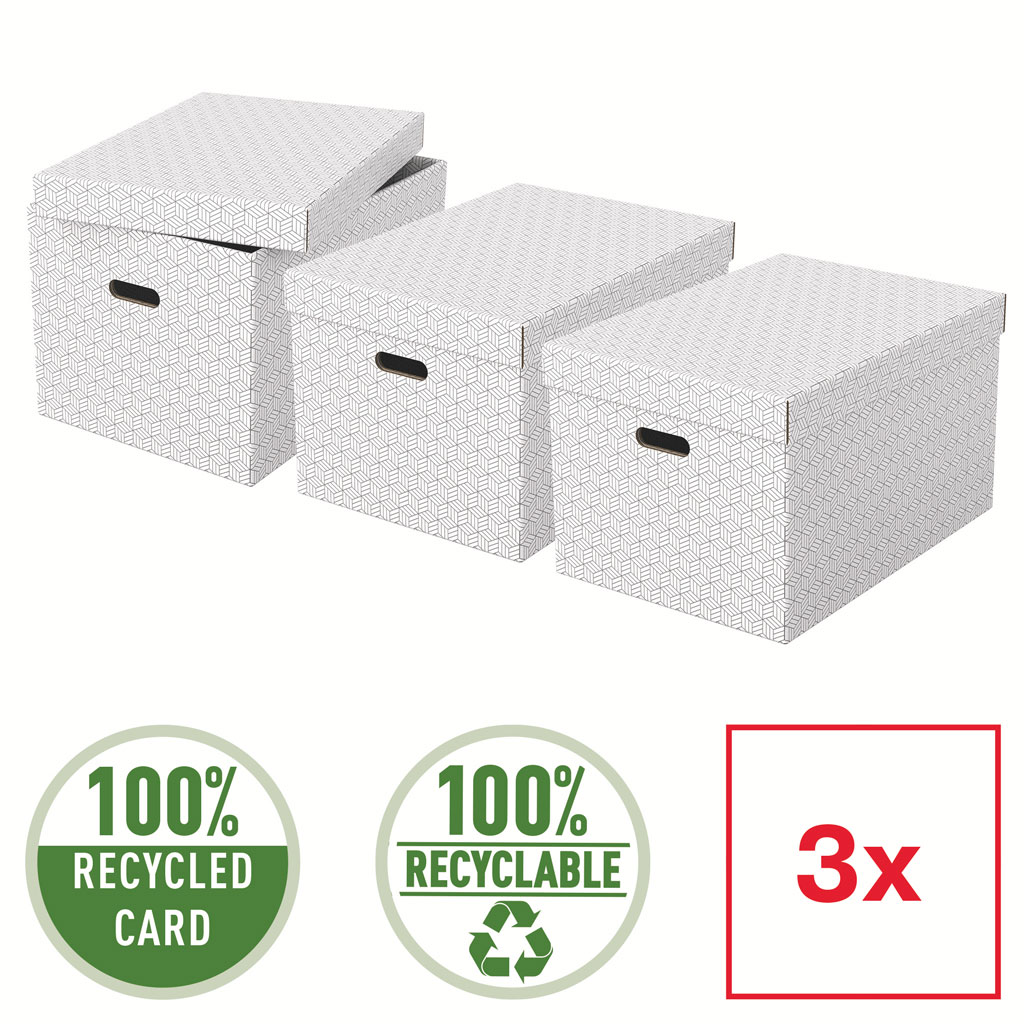 Cutie depozitare cu capac 51 x 35 x 30cm alba recycled fsc 3/set esselte [1]