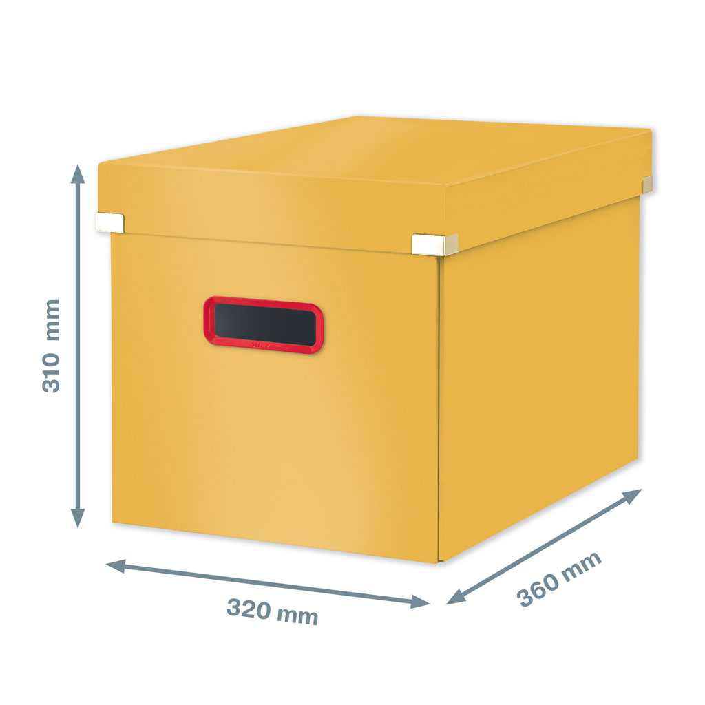 Cutie depozitare cu capac si maner pliabila 32 x 35 x 36 cm galben chihlimbar cosy leitz [2]