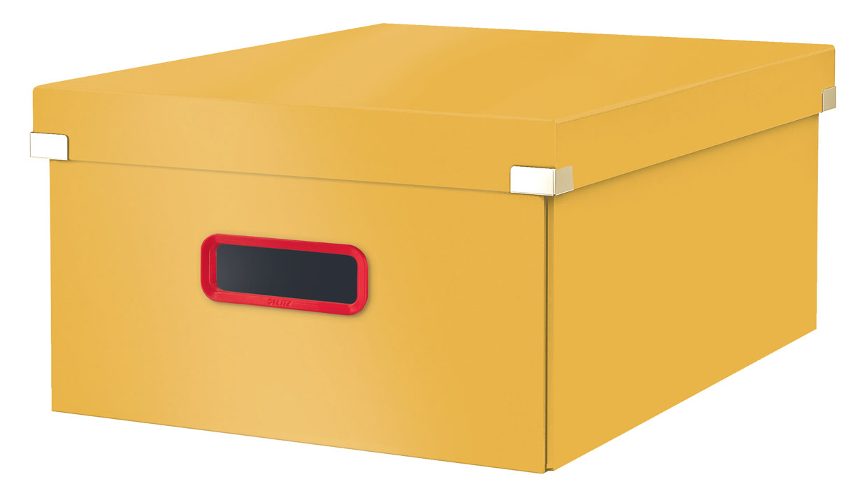 Arhivare - Cutie depozitare cu capac si maner pliabila 36 x 20 x 48 cm galben chihlimbar cosy leitz