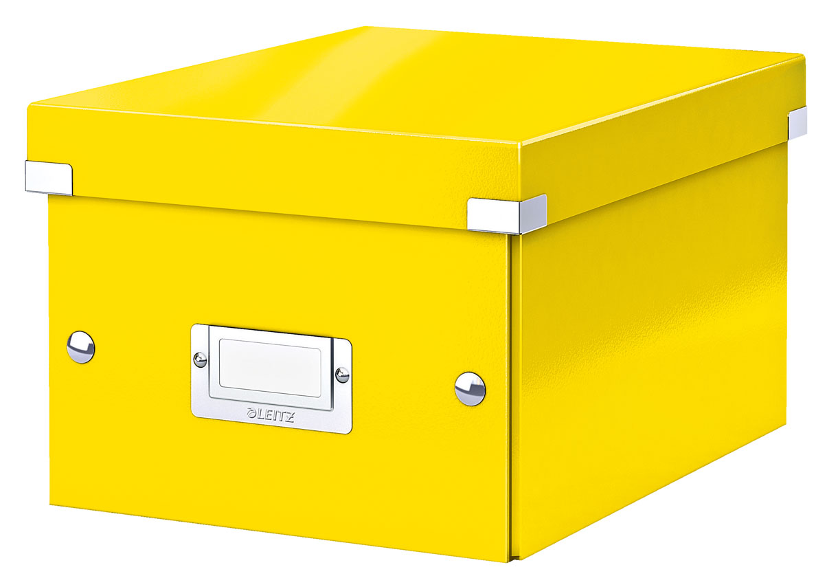 Arhivare - Cutie depozitare mica galbena click&store leitz