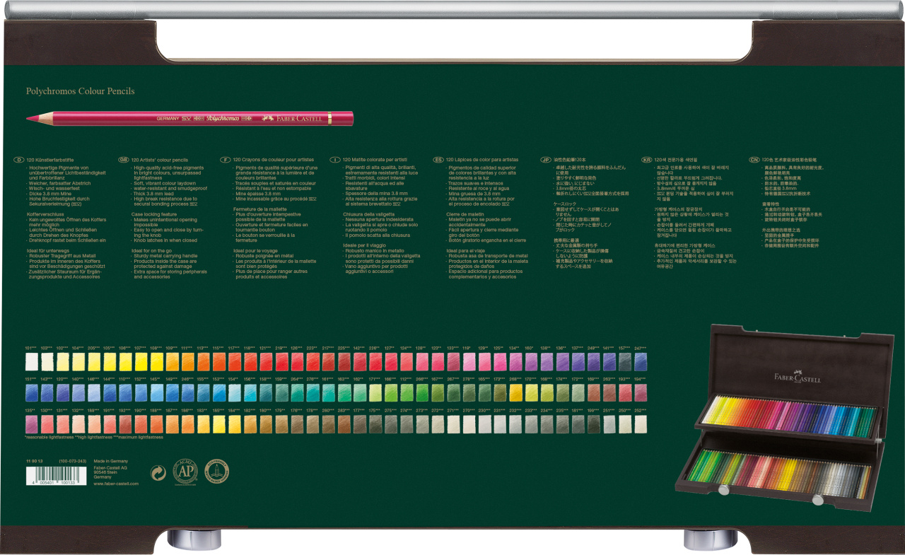 Cutie lemn 120 creioane colorate polychromos faber-castell [2]