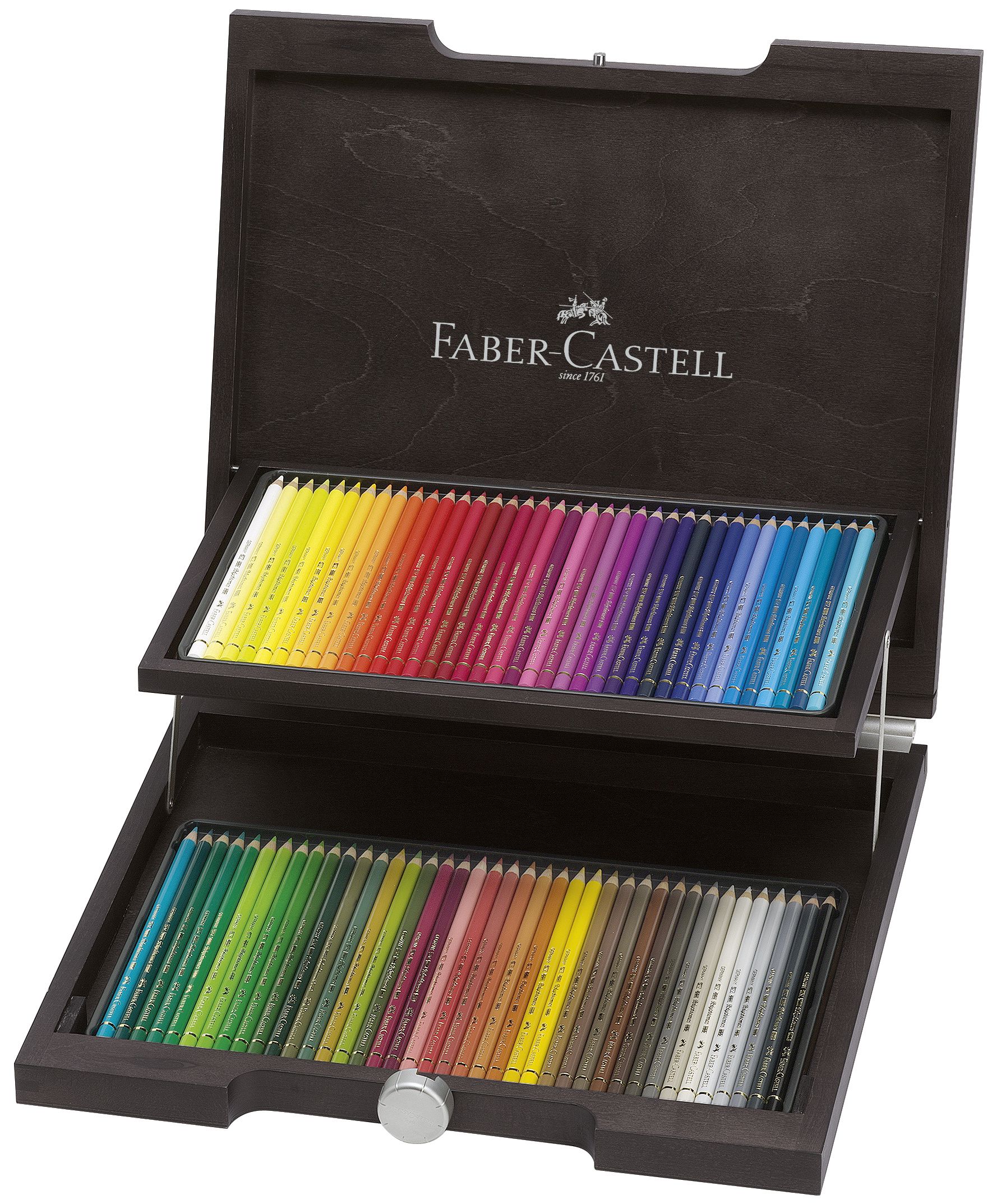 Figurine de pictat, Ipsos, Lemn, Polistiren - Cutie lemn 72 creioane colorate polychromos faber-castell