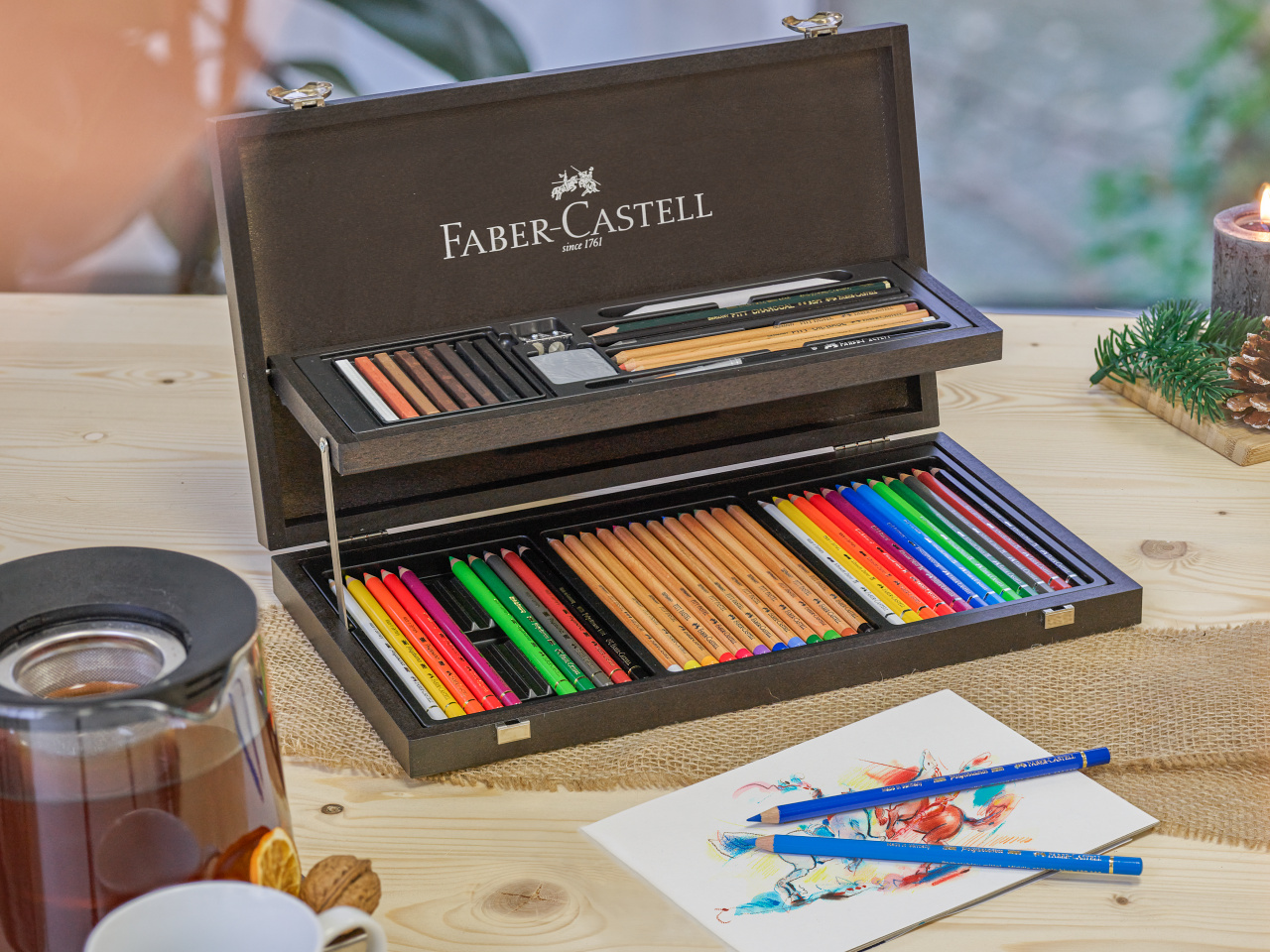 Cutie lemn compendium arta si grafica faber-castell [2]