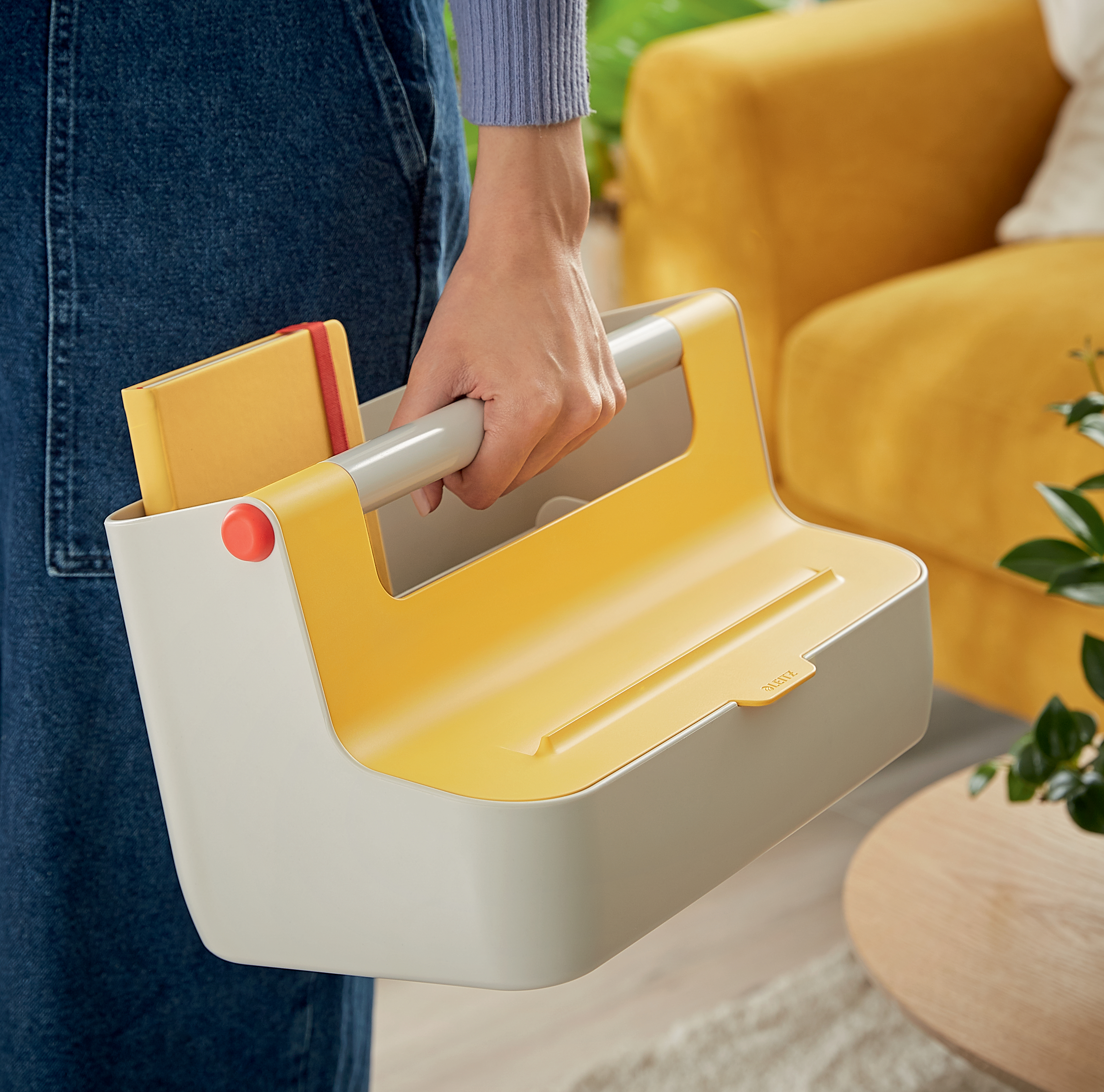 Cutie portabila cu organizator 36 x 19 x21 cm galben chihlimbar cosy leitz [2]