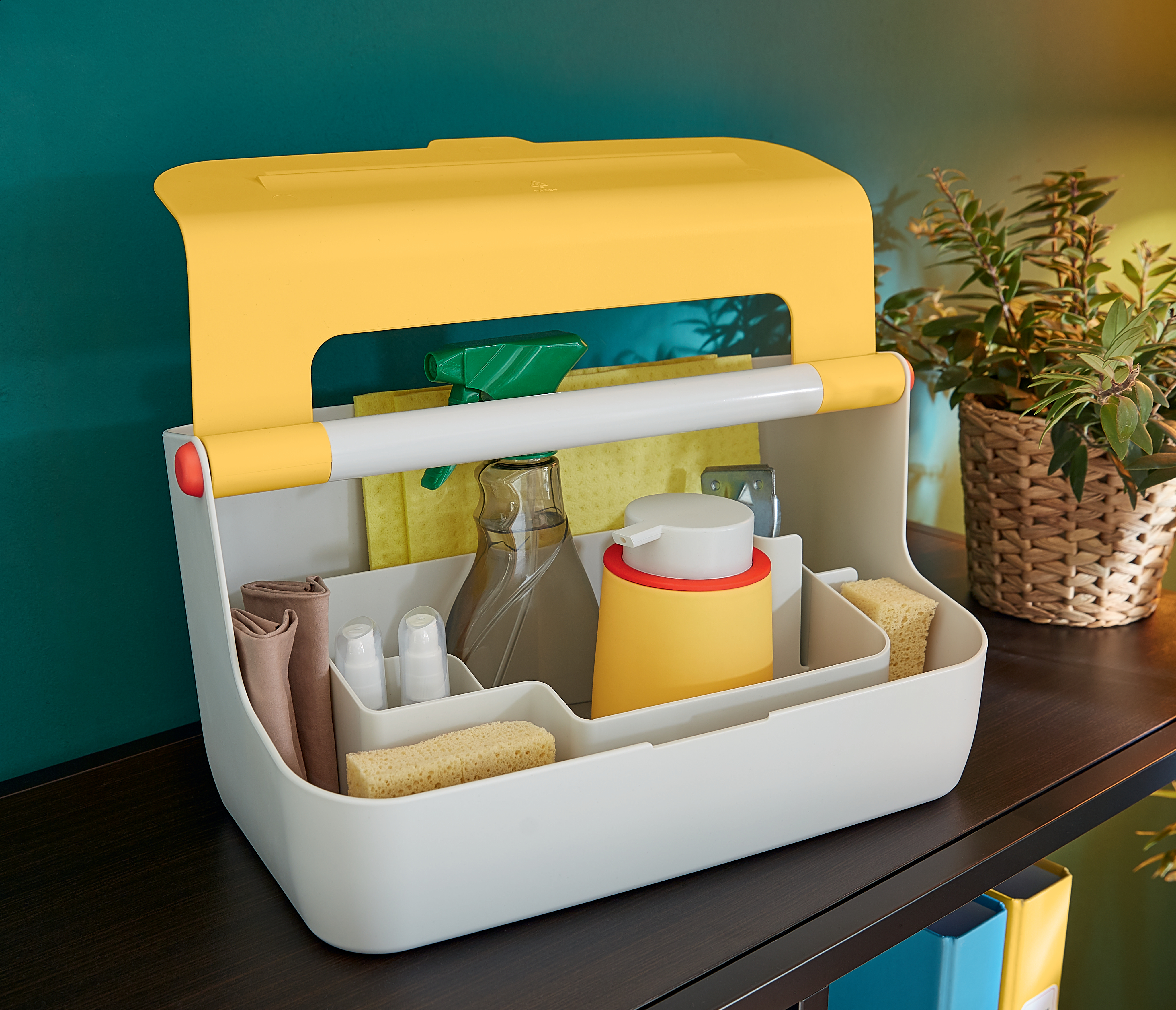 Cutie portabila cu organizator 36 x 19 x21 cm galben chihlimbar cosy leitz [3]