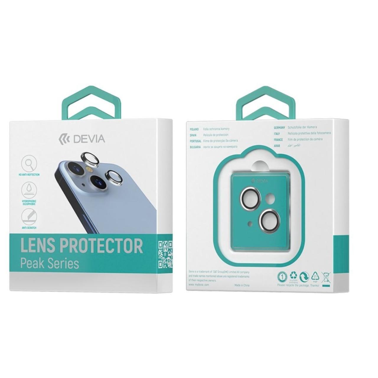 Devia Folie Sticla Camera Peak Series iPhone 15 / 15 Plus pachet de 2 buc Gri [2]