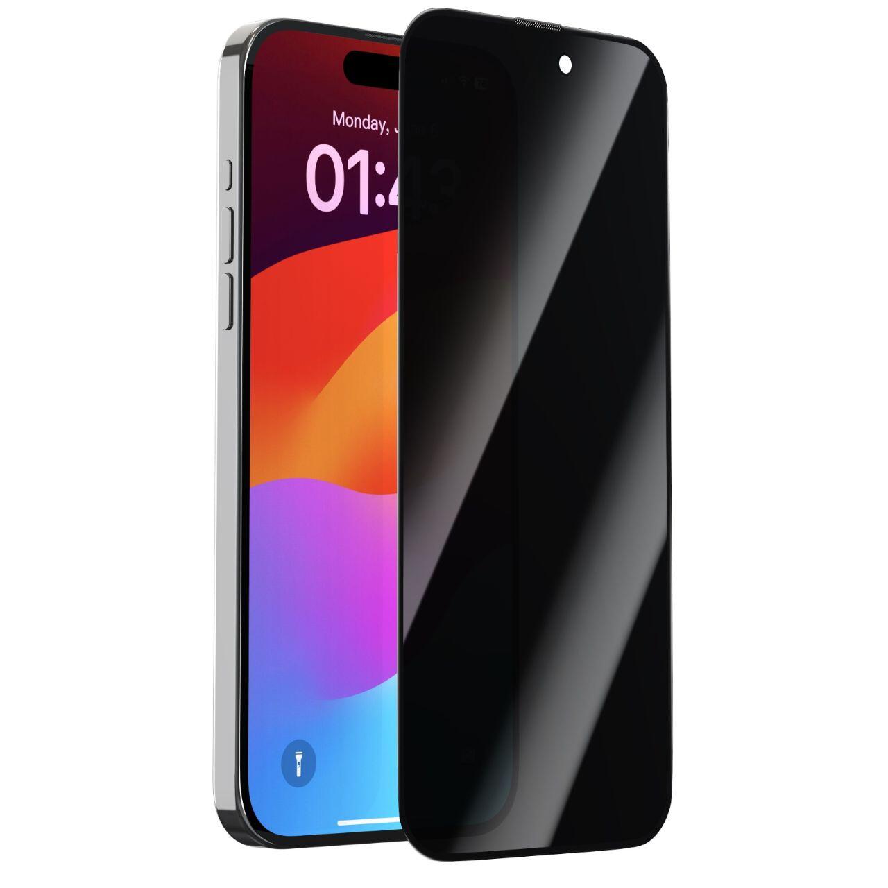 Devia Folie Sticla Van Series Full Privacy iPhone 15 Pro, cu kit montare Negru [0]