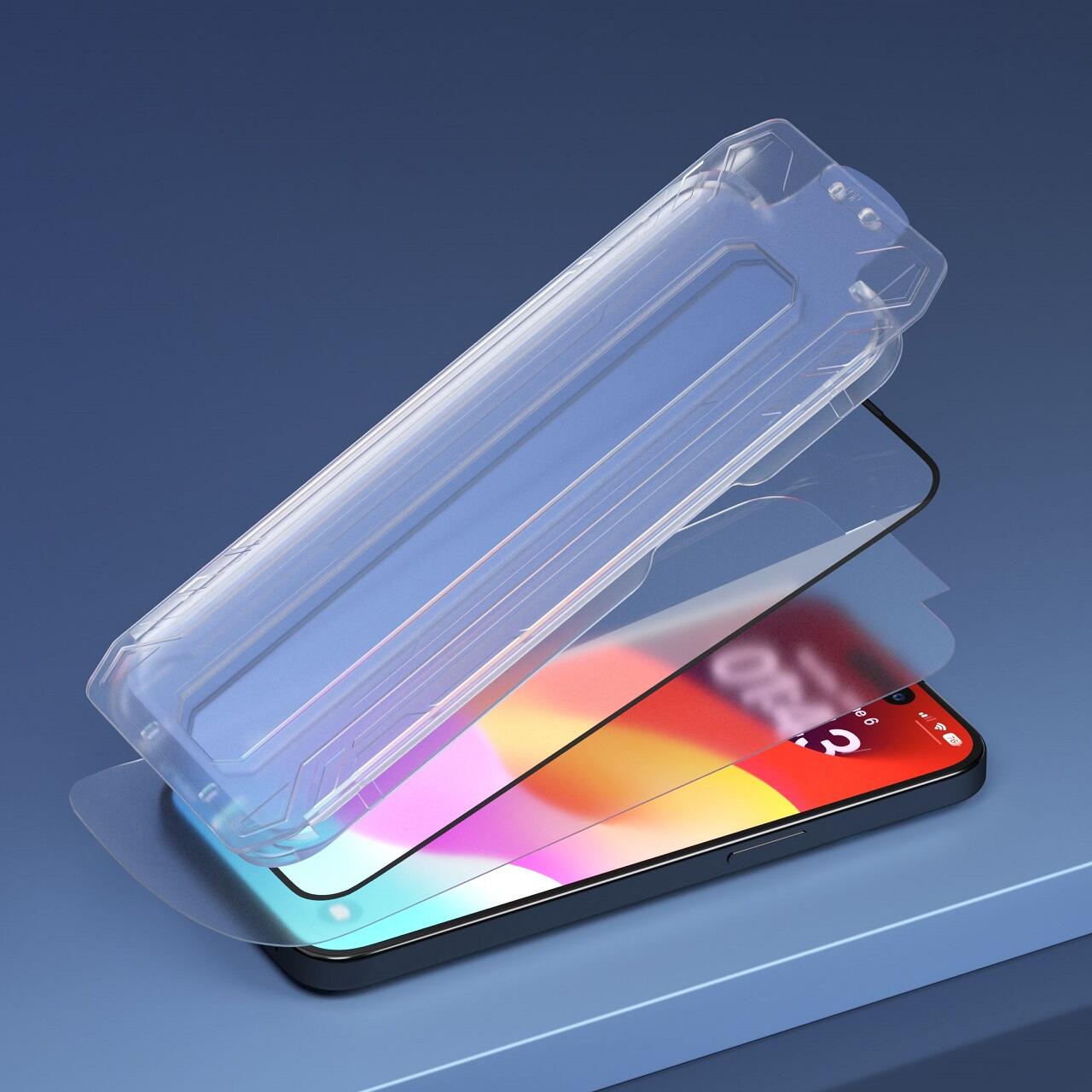 Devia Folie Sticla Van Series Full Screen Ultra-Thin iPhone 15 Pro, cu kit montare Transparent [0]