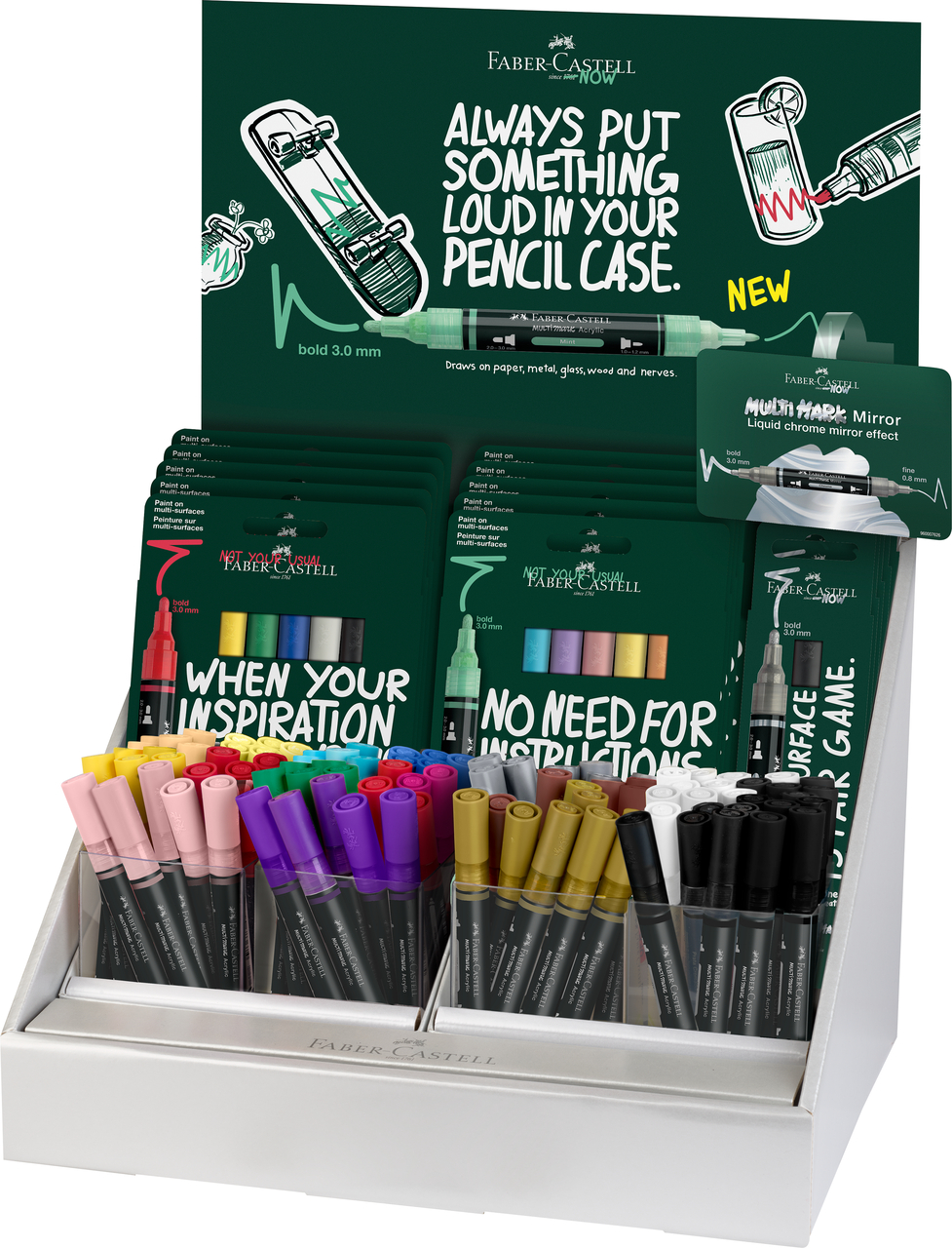 Art & Craft si Artizanat - Display family seturi + culori individuale marker acrilic multimark faber-castell