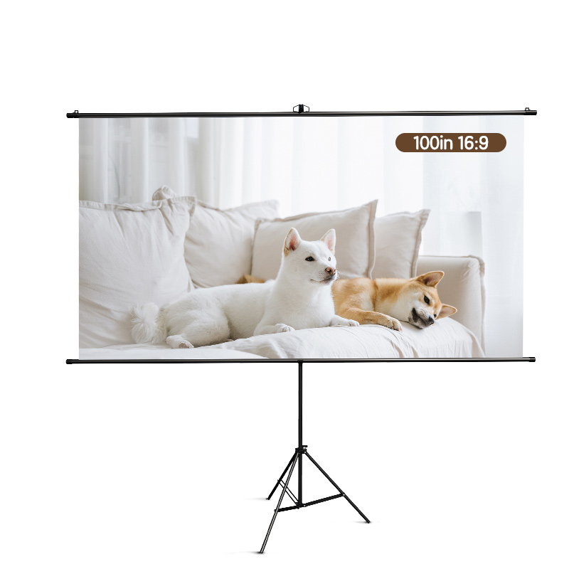 Produse pentru prezentare și afișare - Ecran proiectie 220 x 124.5 cm manual pe trepied deli