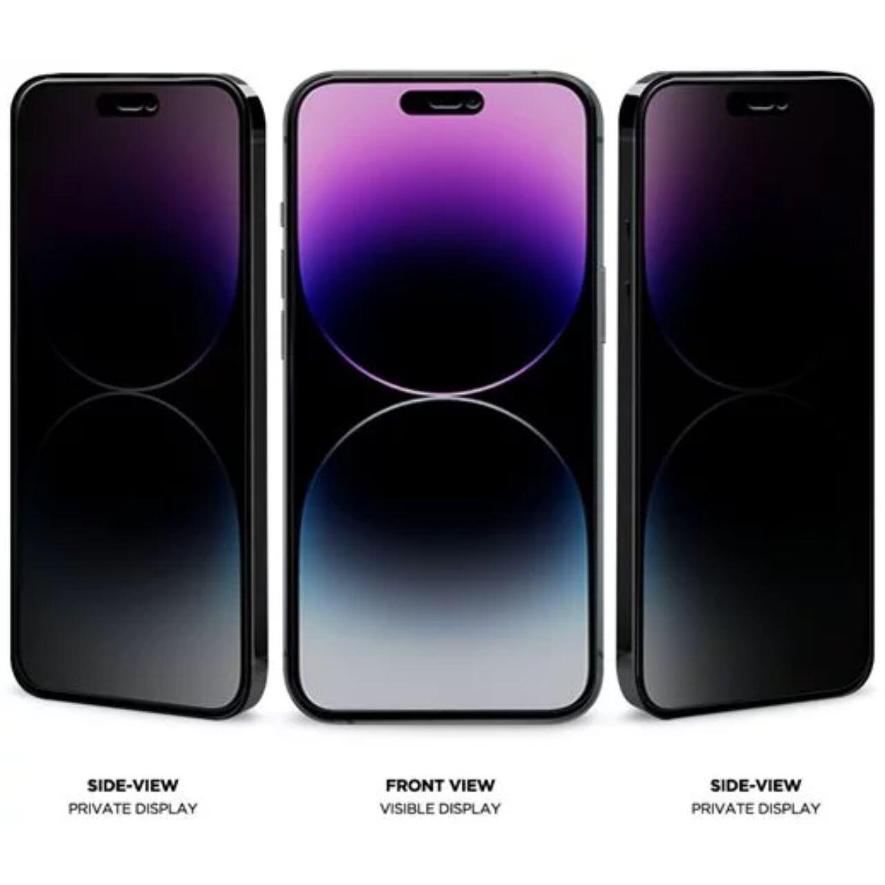 Eiger Folie Sticla Privacy Mountain Glass GRS iPhone 15 / 15 Pro Negru [1]