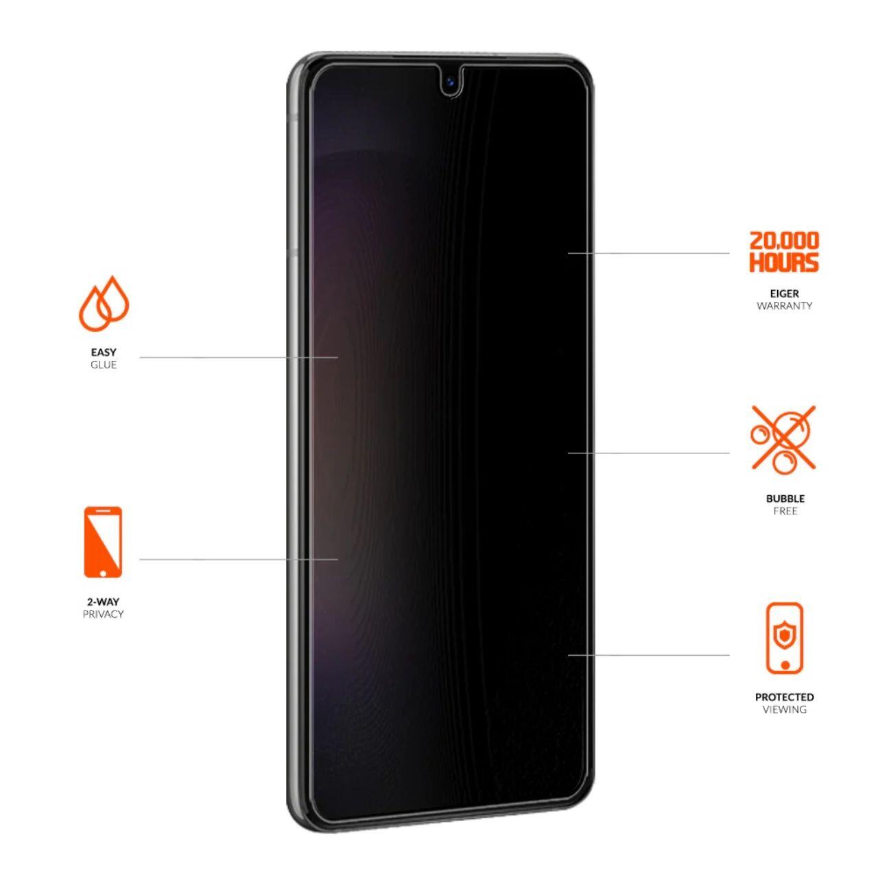 Eiger Folie Sticla Mountain Glass Privacy Samsung Galaxy S23 Plus Black [2]