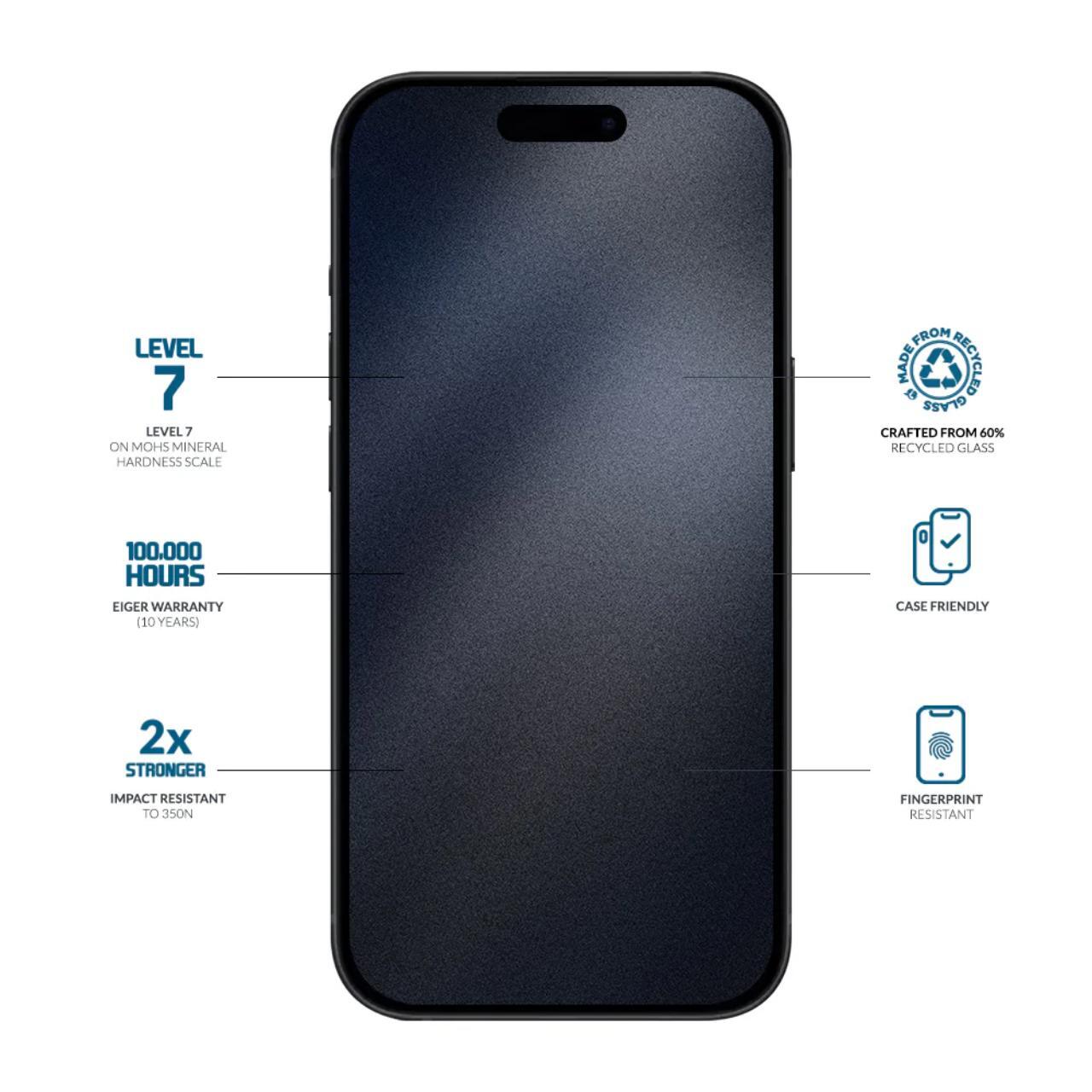 Folii Telefoane - Eiger Folie Sticla 3D Mountain Glass GRS iPhone 16 Pro Max Clear
